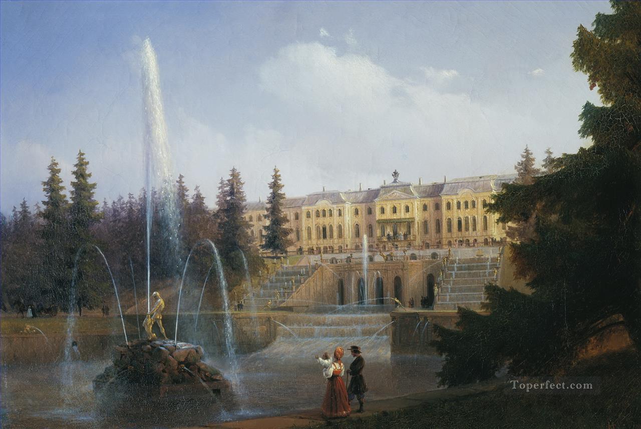 Vista de la gran cascada de Petergof y el gran palacio de Peterg Ivan Aivazovsky Pintura al óleo